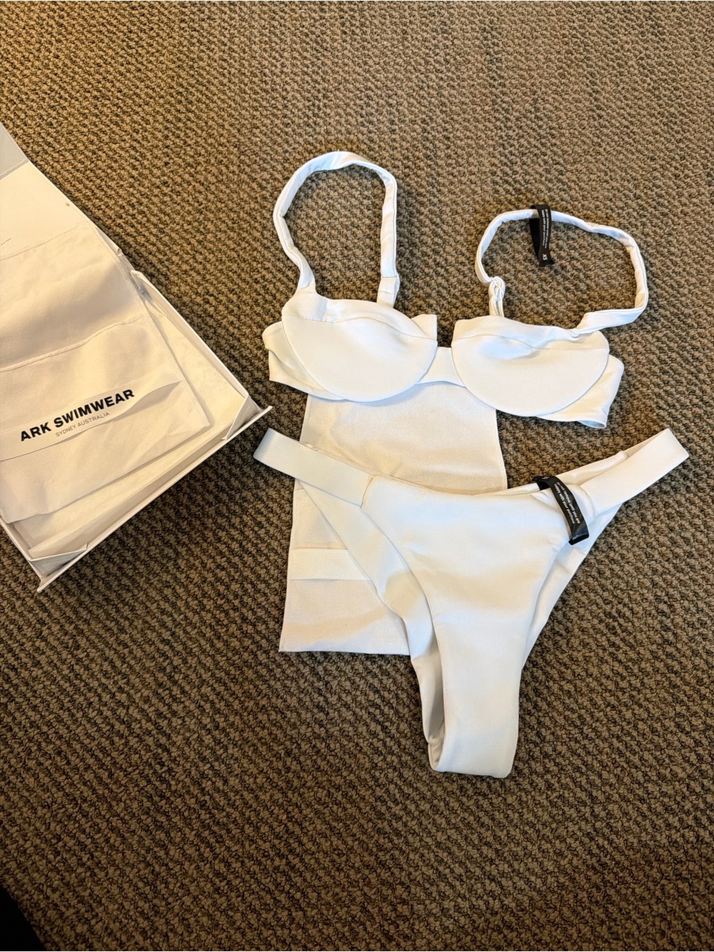 NWT Ark Swimwear white Bikini Set